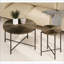 Noyer foncé café Radial & amp; Ensemble de tables de bout pour le salon - Panneau de fibres à densité moyenne / PVC durable, décor polyvalent