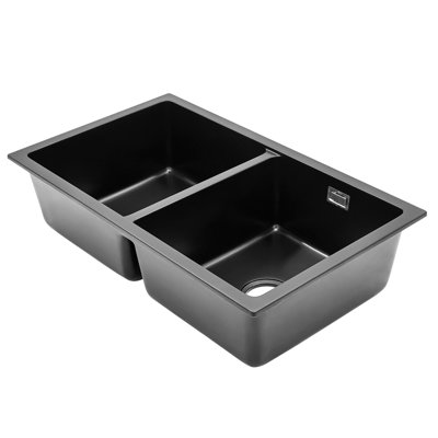 Belfry Kitchen Wetherill 480mm W Double Bowl Quartz Kitchen Sink