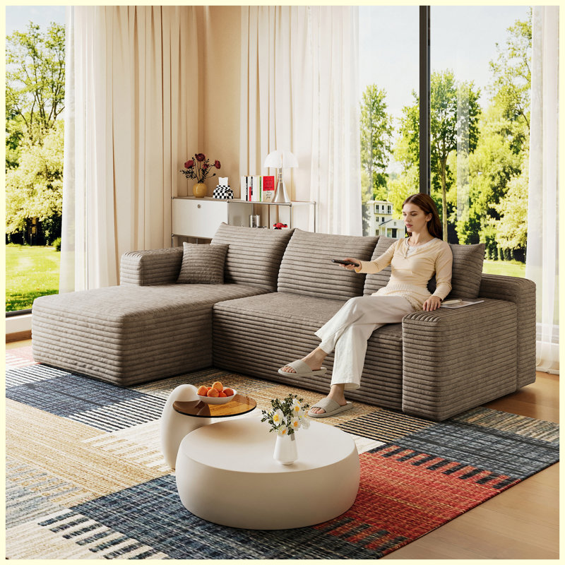 Canapé modulaire 95 po Camel Cloud, Camel Fabric