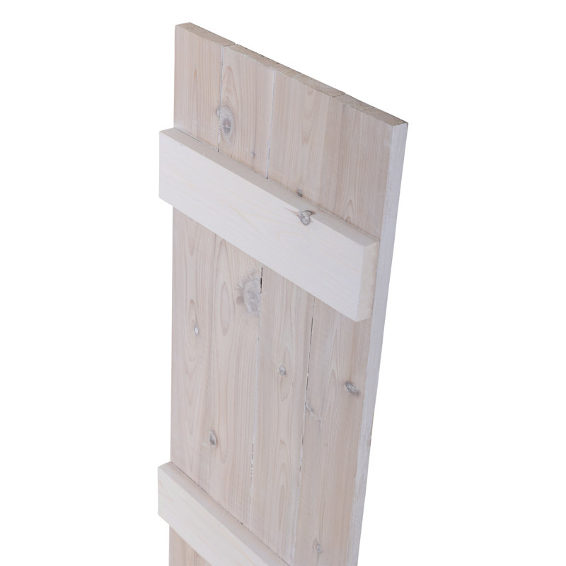 Volets traditionnels pour l'extérieur en planches avec couvre-joints, Blanc délavé, H 60 po