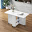 Table de salle à manger pliante à abattants avec 6 roulettes et 2 tablettes de rangement, table compacte pour petits espaces, P 47,2 po x l 23,6 po x H 30,3 po