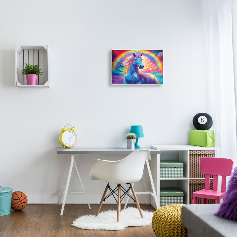 Art mural Vivid Rainbow Horse par Michael David Ward, H 13 po x l 19 po