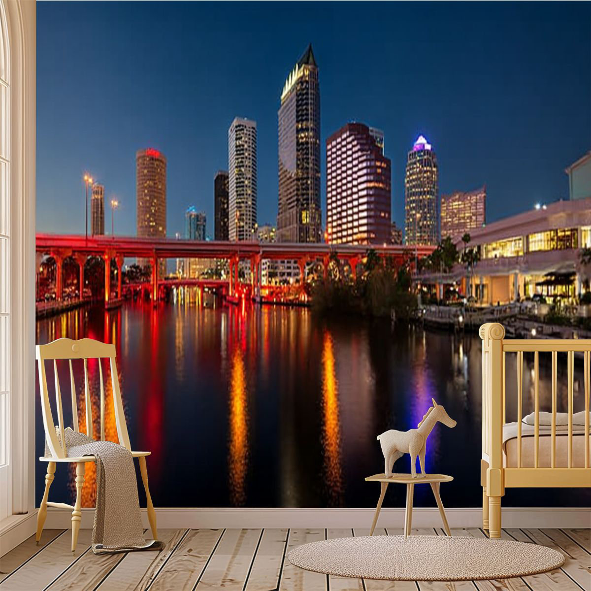 Latitude Run® Peel and Stick Wallpaper Wall Mural Tampa Florida Wall ...