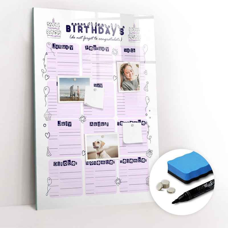 Magnetic Glass Dry Erase Board