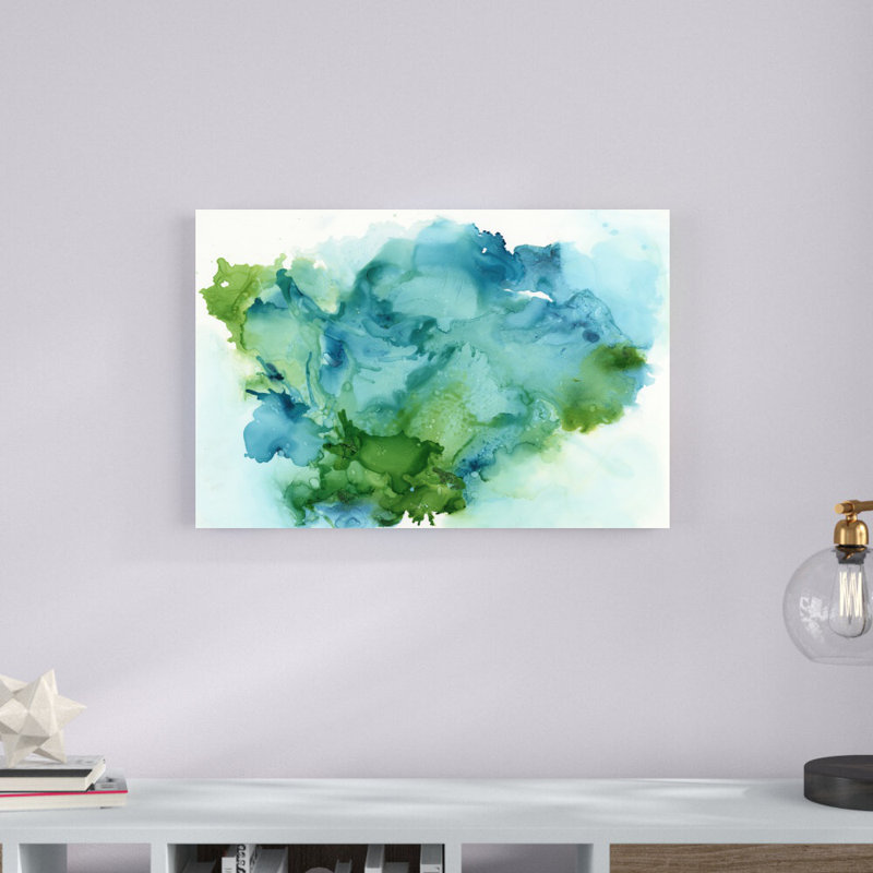 «Leafy I» par Joyce Combs - peinture sur toile tendue, H 20 po x l 30 po