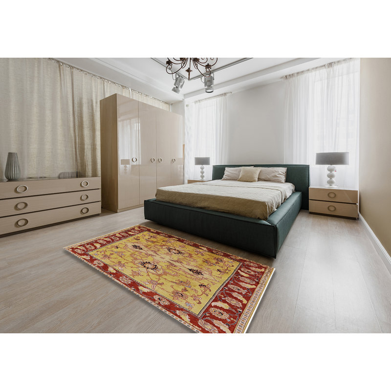 Tapis oriental rouge / jaune Dedalus, Rectangle 6 pi x 9 pi