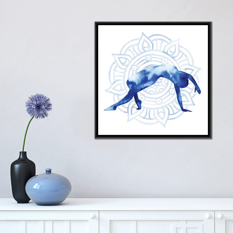« yoga flow v », impression sur toile, H 18 po x l 18 po x P 1,5 po, Toile avec cadre noir