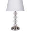 Lampe de table de 28,5 po de hauteur en métal avec finition nickel satiné et design orbe, abat-jour en lin
