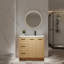 Meuble-lavabo 36 po avec lavabo droit en résine, deux portes et trois tiroirs, autoportant