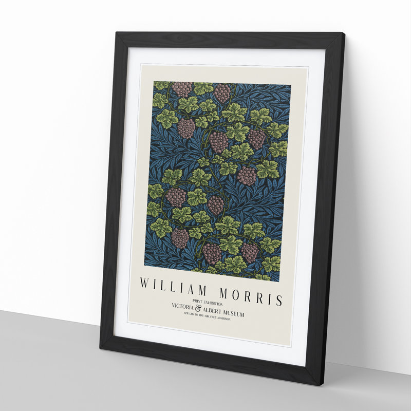 Vine Pattern Vol.2 by William Morris - Framed Print, Black, 48cm H x 36cm W x 2cm D