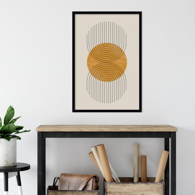 Perfect Point Yellow by The MIUUS STUDIO, 33" H x 23" W x 1" D, Black Framed