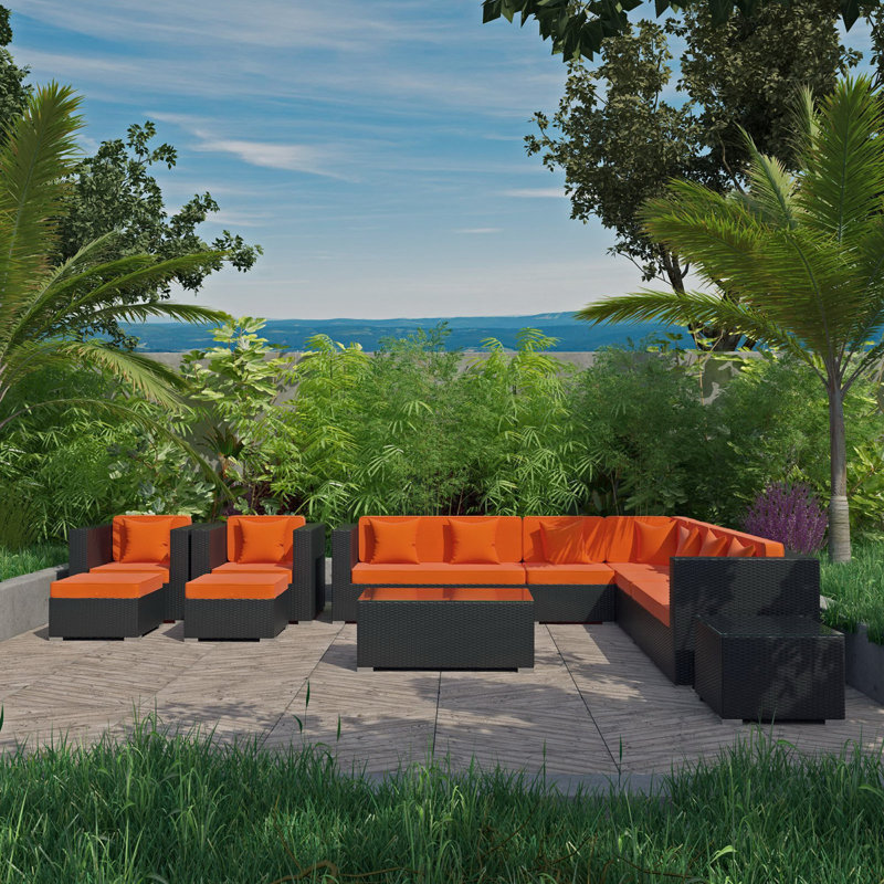 Ensemble modulaire d'extérieur 11 pièces Alleyne, Orange
