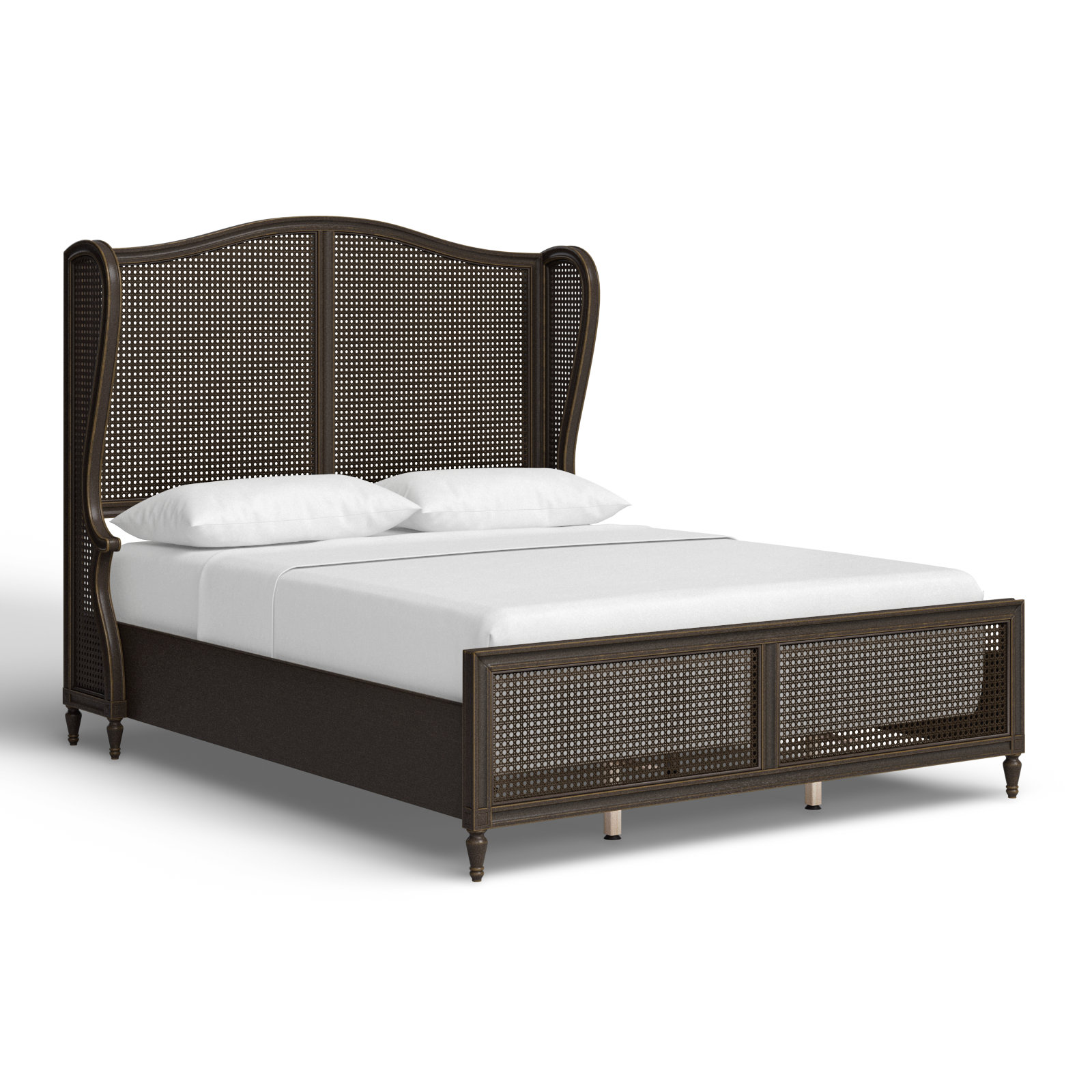 Gia Wingback Bed, Queen, Oiled Bronze