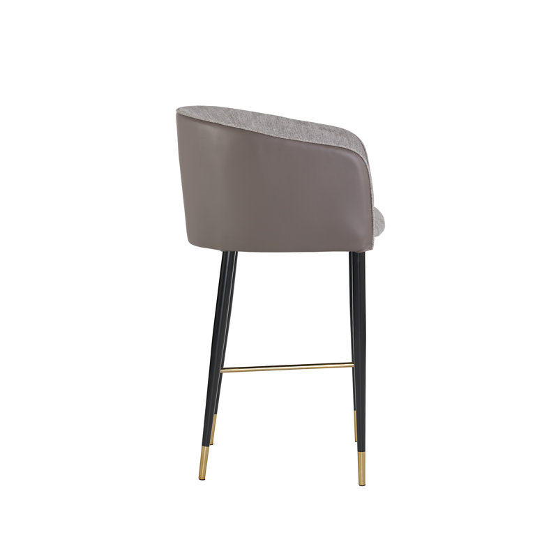 Upholstered Bar Stool, Black, Bar Stool (30" Seat Height)
