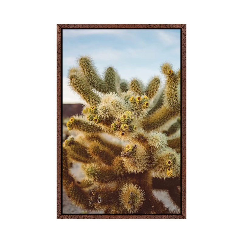 Cholla Cactus Garden IV 1 Piece Wall Art on Canvas, 101.6cm H x 66.04cm W x 3.81cm D, Classic Brown Wood Framed
