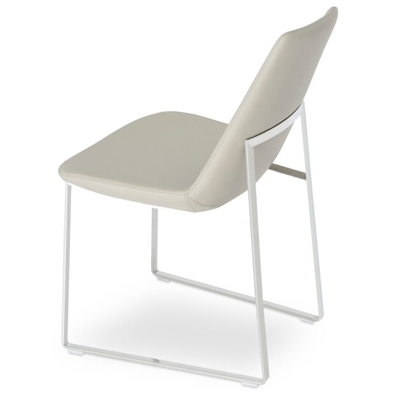 Eiffel 17'' H Upholstered Metal Side Chair, Stainless Steel, Pistachio