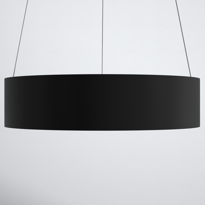 Romain 1 - Light LED Pendant, Black, 4" H x 18" W x 18" D