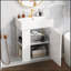 Meuble-lavabo simple 21,6 po avec plateau en céramique Saimir