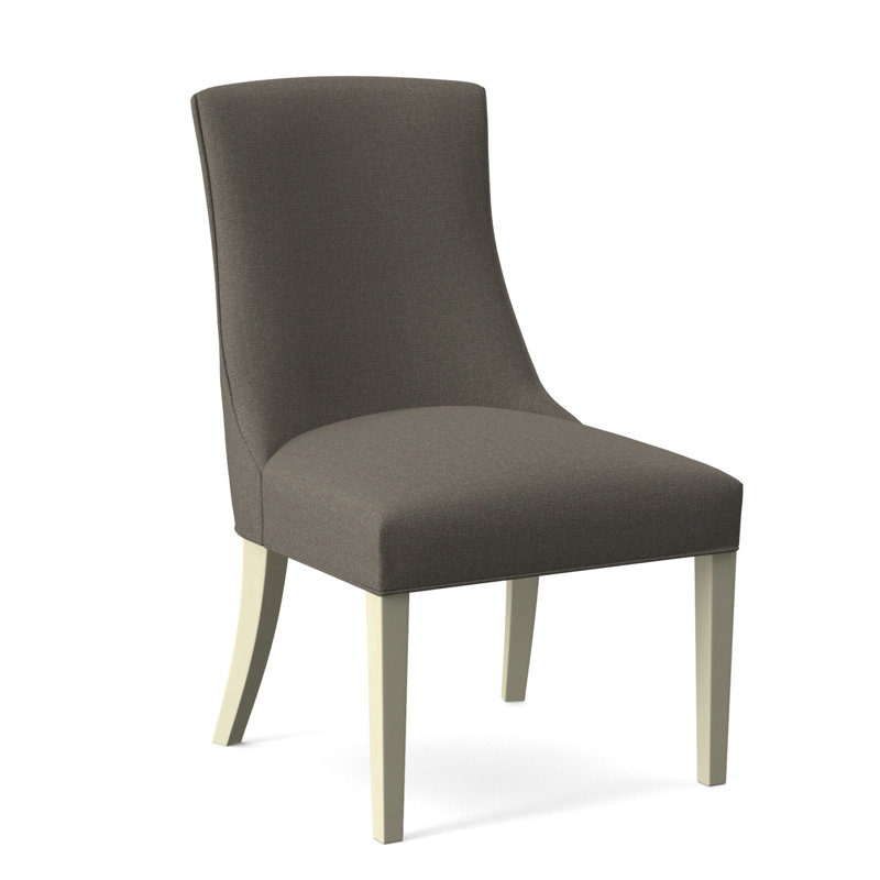 Tuxedo Slipper Dining Chair, Gray Sugar Performance; 0863-84, Brass Finish