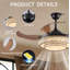 Ventilateur de lustre moderne à DEL moderne avec télécommande 48 "rétractable avec lumière noire et perles-130156607
