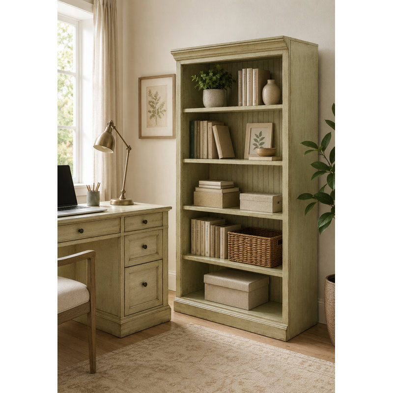 Bibliothèque standard Sherita, Vert européen, (3 tablettes) H 60 po x l 32 po x P 14,25 po