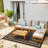 Outdoor Rug 9x12ft Waterproof Reversible - Modern Geometric Edgeed Plastic Straw Carpet - Easy to Clean - For Patio, RV, Camping, Porch, Balcony, Deck, Beach, Backyard - Black/Brown-1235256463-1235256471