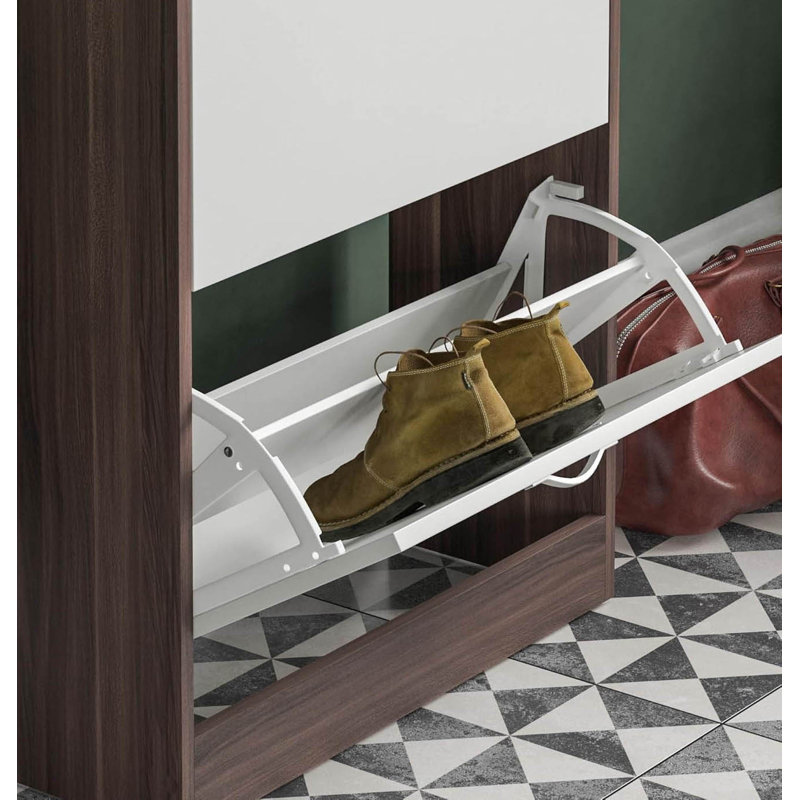 Shoe Storage, Walnut/White