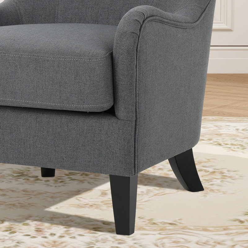Fauteuil d'appoint à accoudoirs arrondis l 26,98 po, Polyester gris anthracite