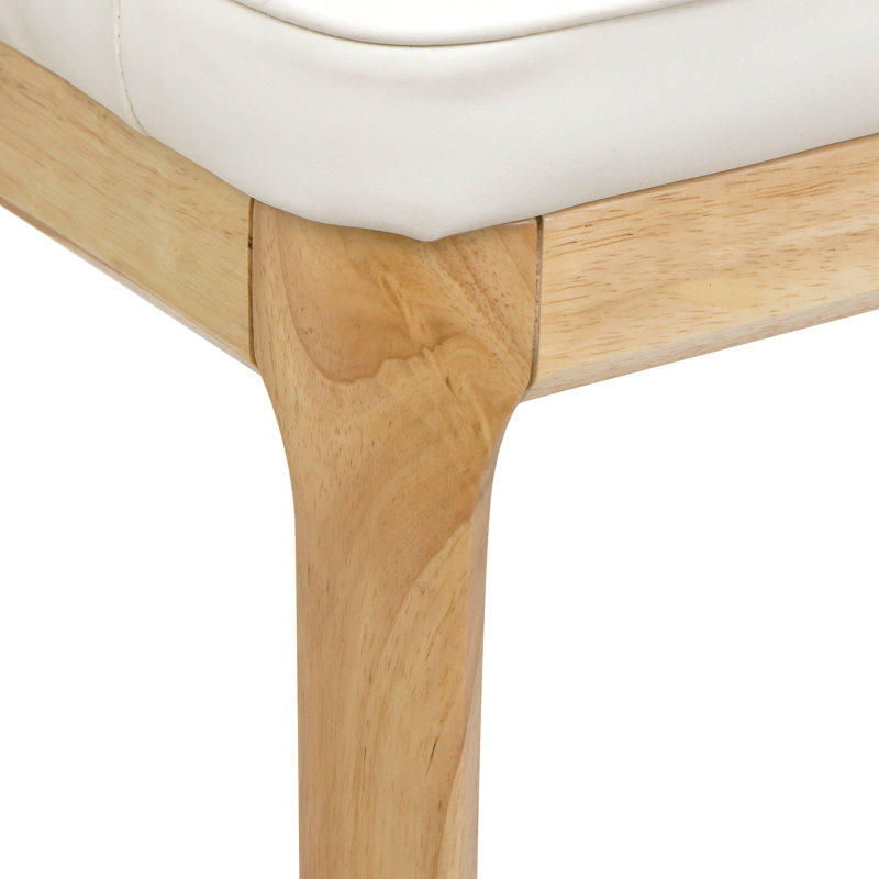 Banc de chambre en simili cuir avec repose-pieds, Naturel