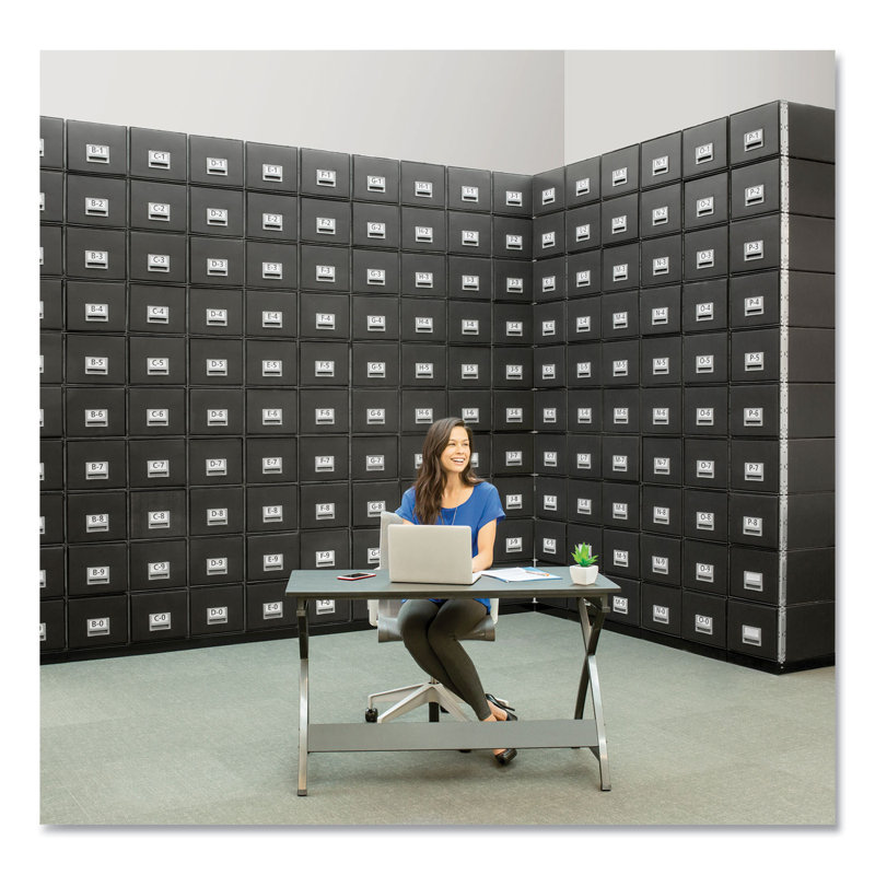 Black Reinforced Corrugated Paper Lockable Drawer Cabinet