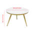 Table basse ronde en marbre 23,62 po. Mâle (or et blanc)