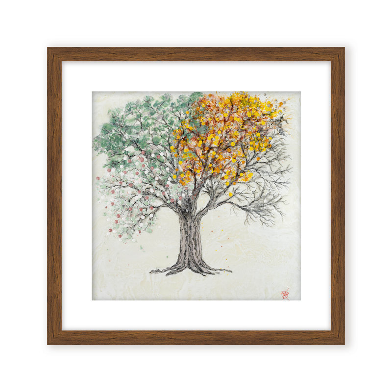 Nature Inspired "Changing Seasons" Canvas Wall Art By , 30" H x 30" W, Brown, Framed Print