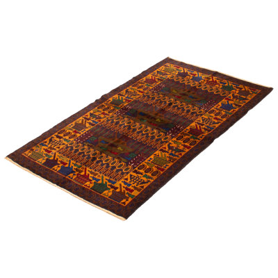 Tapis bleu marine foncé Rare War 3 pi 11 po x 6 pi 7 po