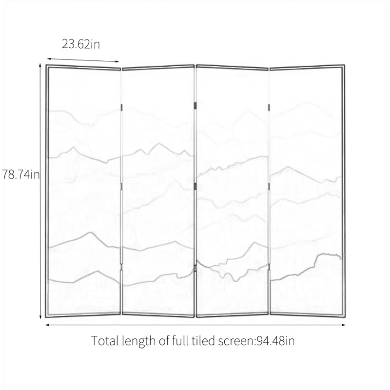 Paravent moderne et minimaliste, H 78,74 po x l 94,48 po x P 1,37 po