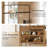 Wooden Kitchen Island with Storage Shelf and 5 Hooks, Stationary Island Table with Large Countertop