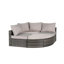Ensemble de canapé d'extérieur 8 pièces, ensemble de conversation modulaire en forme de L en osier avec repose-pieds courbé et table en verre pour la piscine
