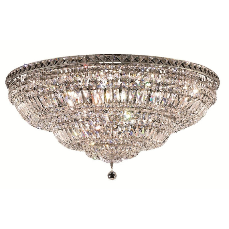 Stinnett Crystal Flush Mount, Chrome, Chrome / Royal Cut