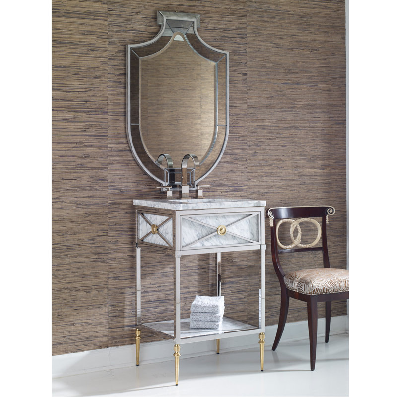 Petite Marble and Stainless Steel Single Bathroom Vanity
