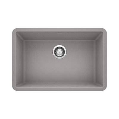 Évier de cuisine encastré en granit de L 27 po x l 18 po avec crépine à panier Precis Silgranit