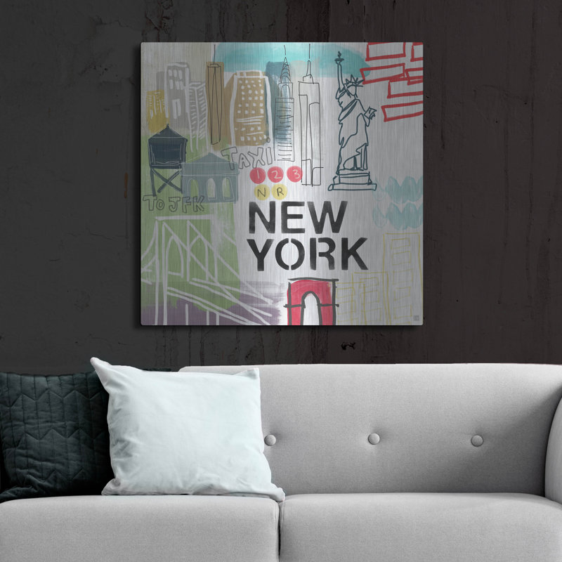 " New York " by Linda Woods, 36" H x 36" W