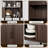 71" Arched Bookshelf, 5-Tier Arch Bookcase with Storage, Modern Farmhouse Book Shelf with Adjustable Shelves ＆Sliding Doors-253042259