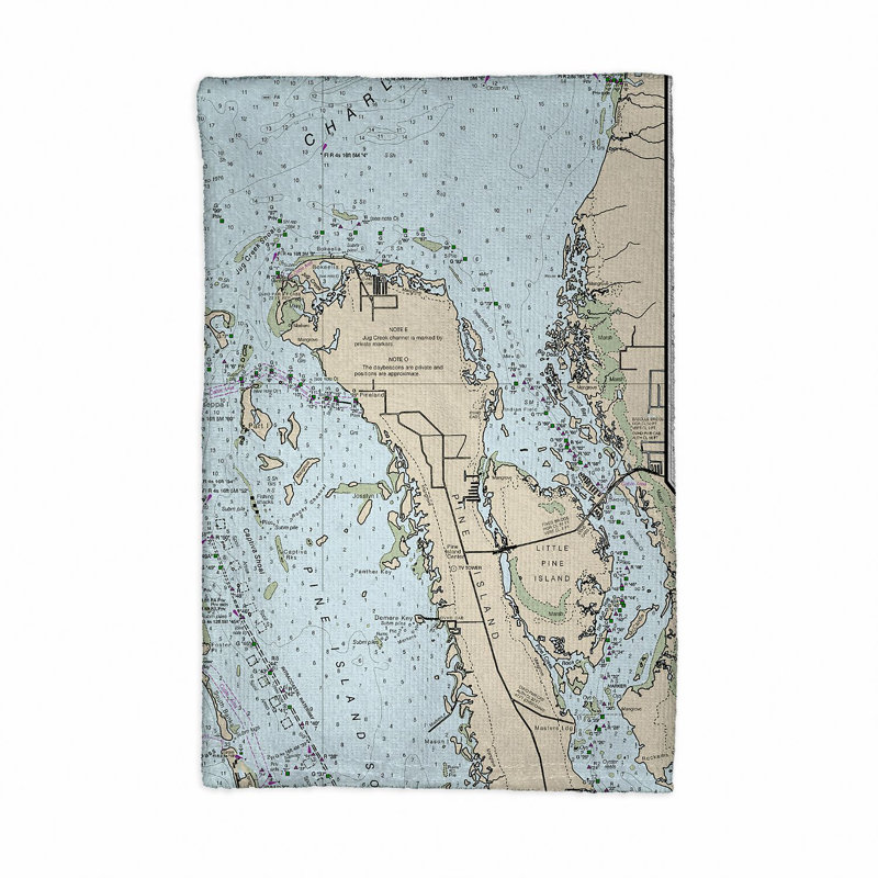 Serviette de thé à placage nautique charlotte harbor, fl