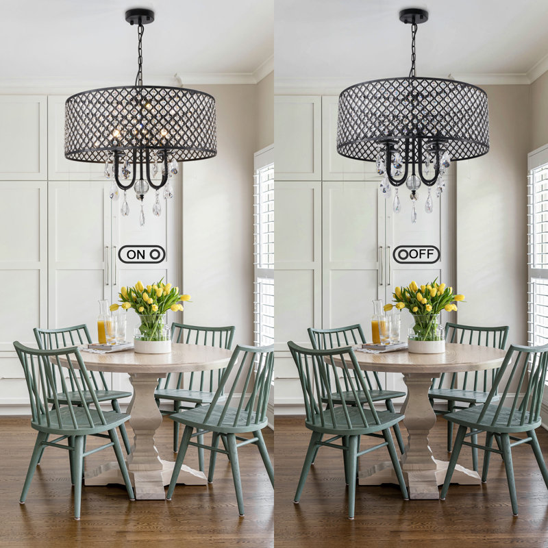 Lustre tambour en cristal 4 lumières Icenhour