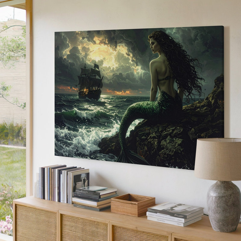 «Stormwatch Mermaid», art mural sur toile, H 11 po x l 14 po
