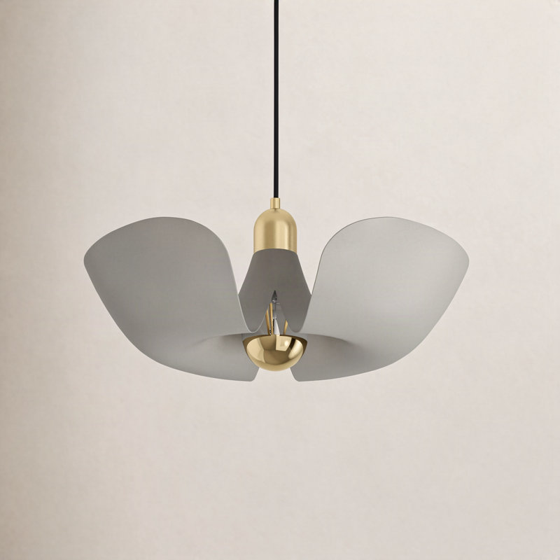 Luminaire suspendu 1 lumière Arth, Laiton satiné / or argenté