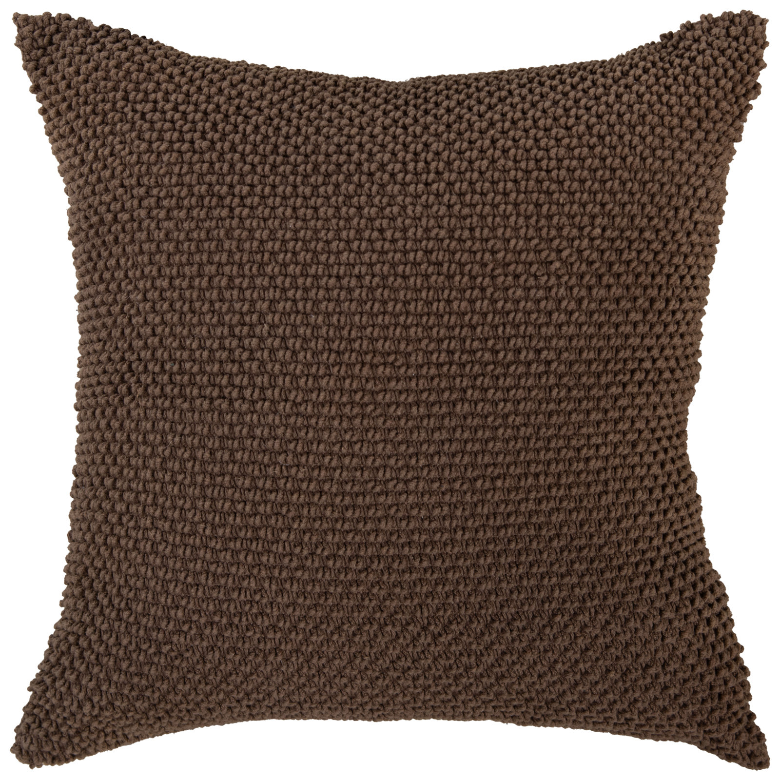 Mansel Textured Throw Pillow, Square 20", Polyester, Brown