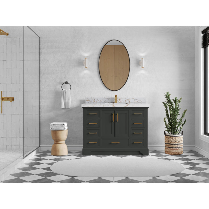 Charlotte 48'' Single Bathroom Vanity with Top, Viola Gold