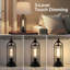 Ensemble de 2 lampes de table de style campagnard, deux lumières (lumière rotative 9W + lumière de nuit à commande tactile 3 voies), avec abat-jour en lin, 26 po de hauteur, éclairage ambiant (4 ampoules DEL incluses)