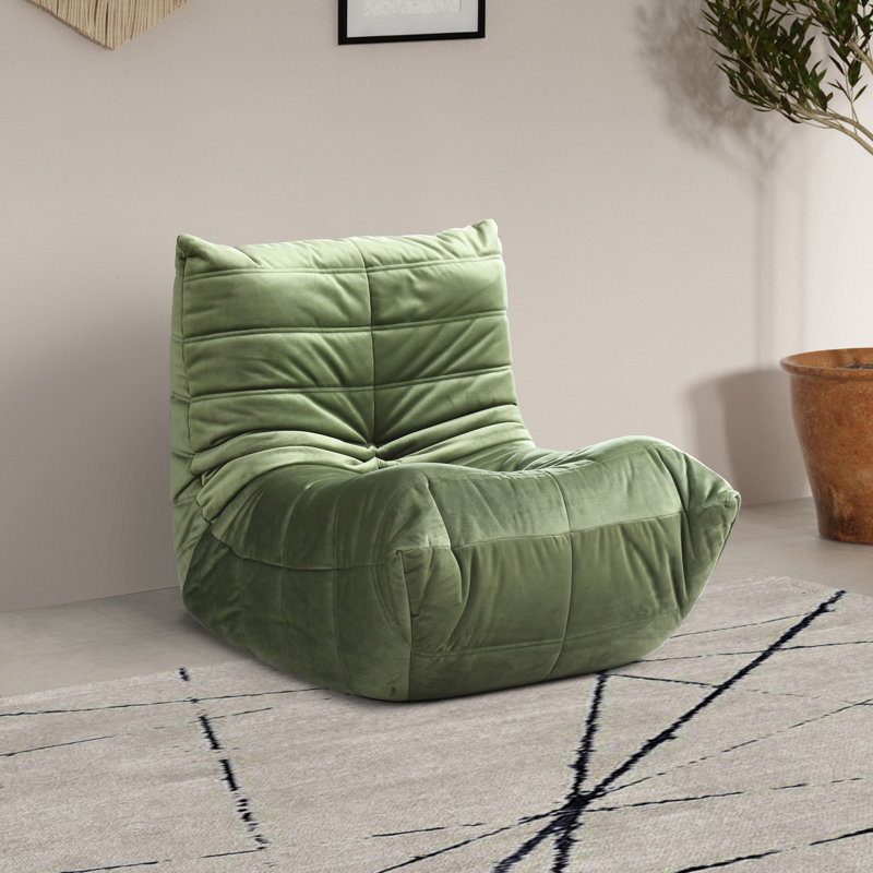 Chaise rembourrée en velours Rachel, Velours vert