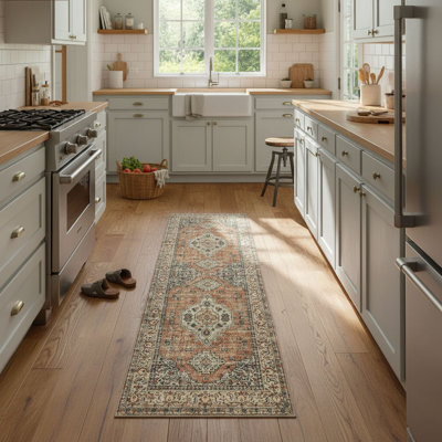 Oriental Washable Kitchen Runner Rug Non Slip